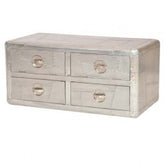 Aviator Aluminium Aviation rivet detail unusual Chest of 4 Drawers